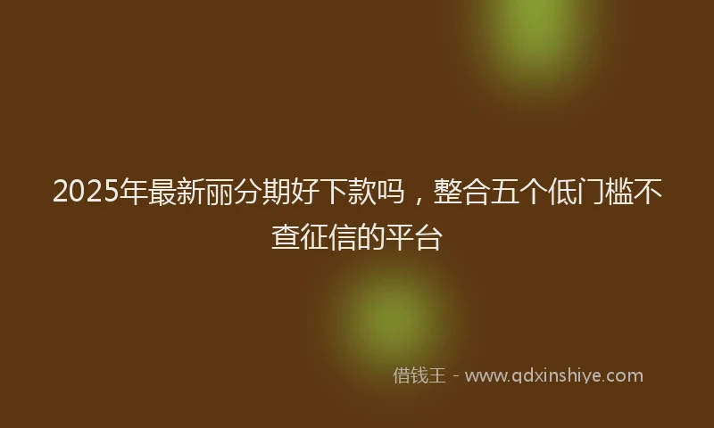 2025年最新丽分期好下款吗，整合五个低门槛不查征信的平台