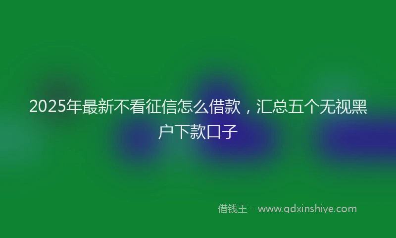 2025年最新不看征信怎么借款，汇总五个无视黑户下款口子