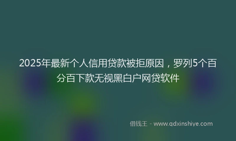 2025年最新个人信用贷款被拒原因，罗列5个百分百下款无视黑白户网贷软件