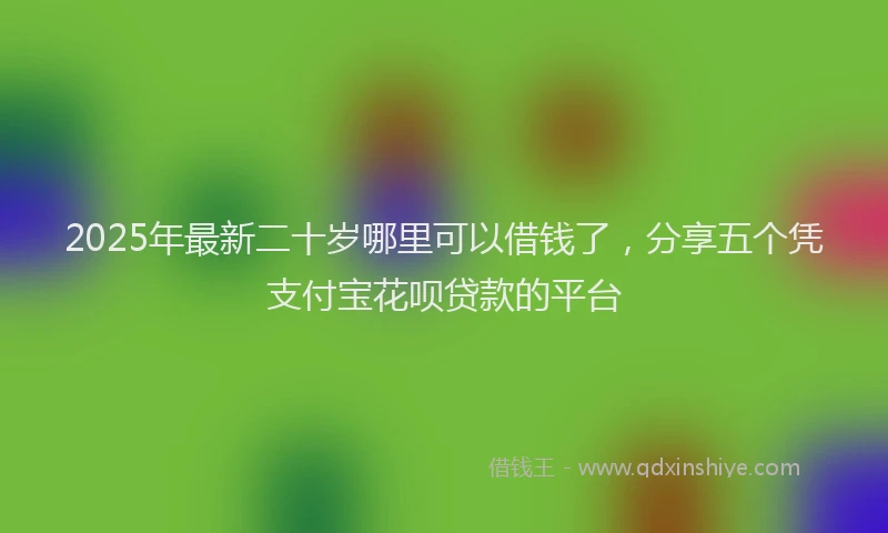 2025年最新二十岁哪里可以借钱了，分享五个凭支付宝花呗贷款的平台