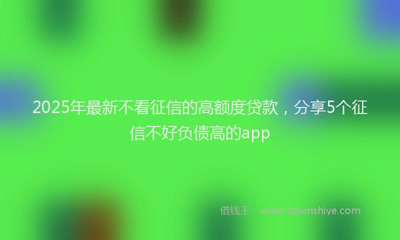 2025年最新不看征信的高额度贷款，分享5个征信不好负债高的app
