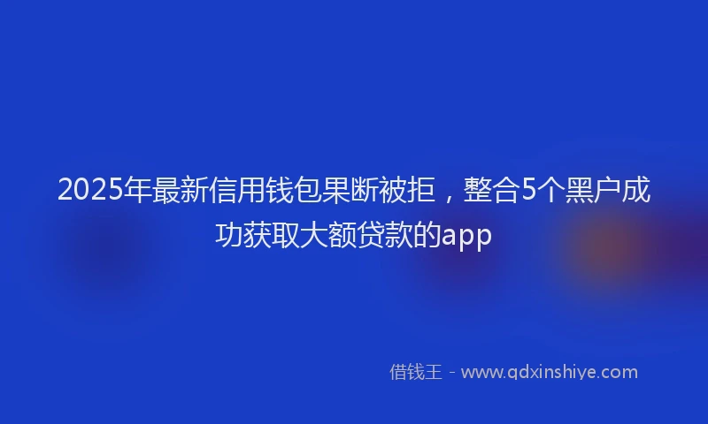 2025年最新信用钱包果断被拒，整合5个黑户成功获取大额贷款的app