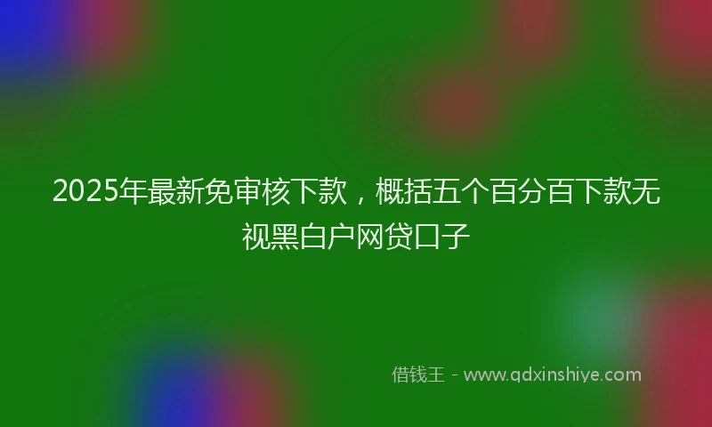 2025年最新免审核下款，概括五个百分百下款无视黑白户网贷口子