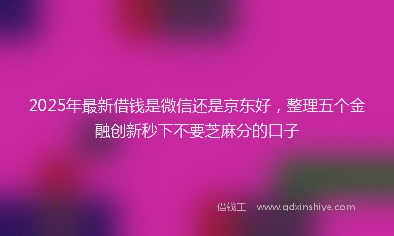2025年最新借钱是微信还是京东好，整理五个金融创新秒下不要芝麻分的口子