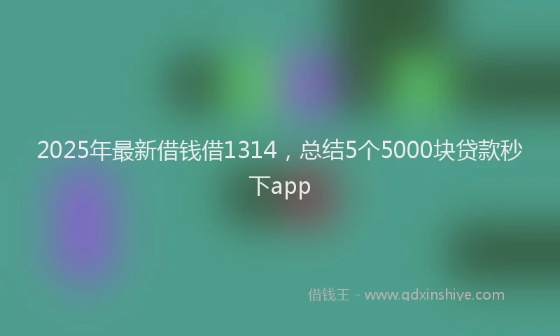 2025年最新借钱借1314，总结5个5000块贷款秒下app