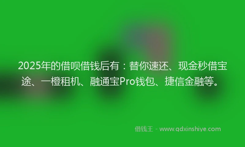2025年的借呗借钱后有：替你速还、现金秒借宝途、一橙租机、融通宝Pro钱包、捷信金融等。