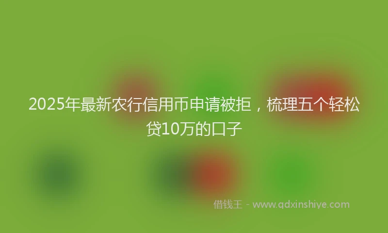 2025年最新农行信用币申请被拒，梳理五个轻松贷10万的口子