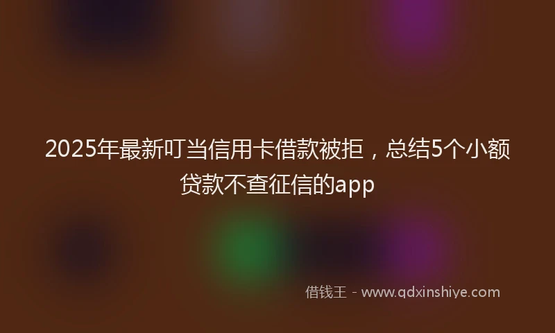 2025年最新叮当信用卡借款被拒，总结5个小额贷款不查征信的app