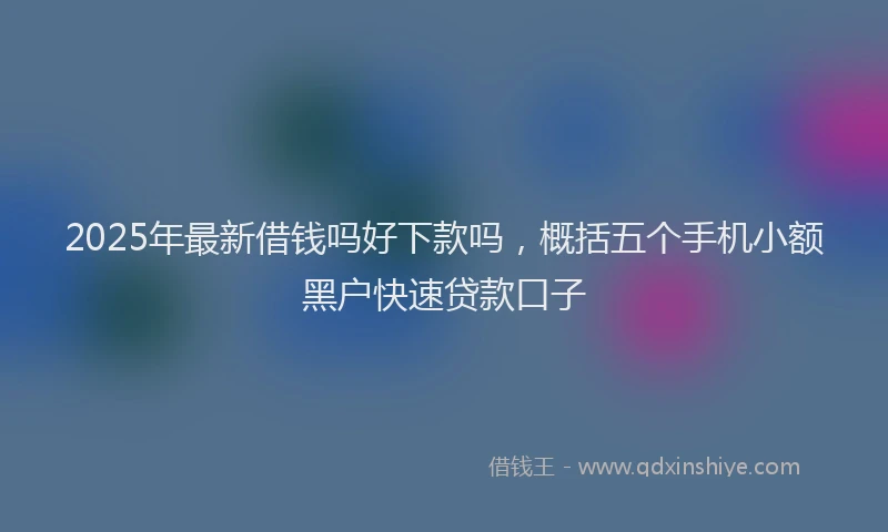 2025年最新借钱吗好下款吗，概括五个手机小额黑户快速贷款口子