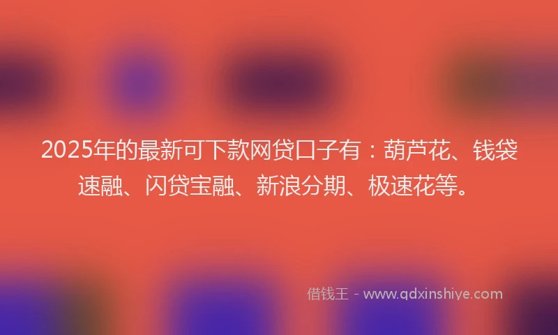 2025年的最新可下款网贷口子有：葫芦花、钱袋速融、闪贷宝融、新浪分期、极速花等。