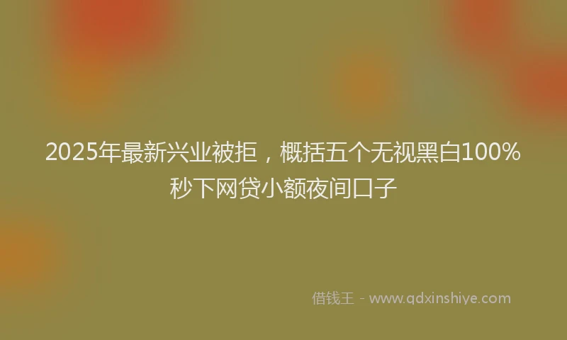 2025年最新兴业被拒，概括五个无视黑白100%秒下网贷小额夜间口子