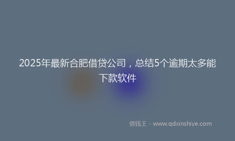 2025年最新合肥借贷公司，总结5个逾期太多能下款软件