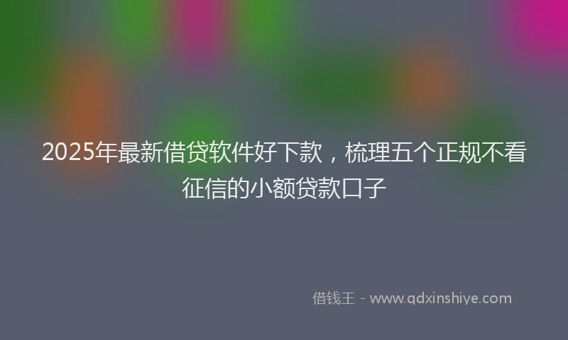 2025年最新借贷软件好下款，梳理五个正规不看征信的小额贷款口子