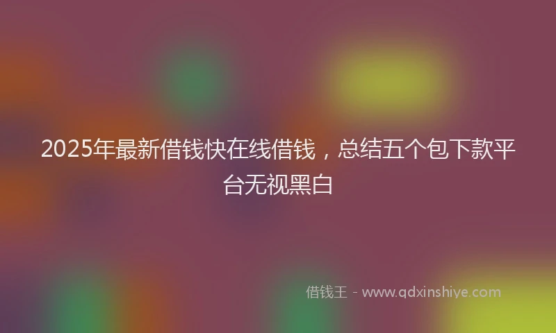 2025年最新借钱快在线借钱，总结五个包下款平台无视黑白