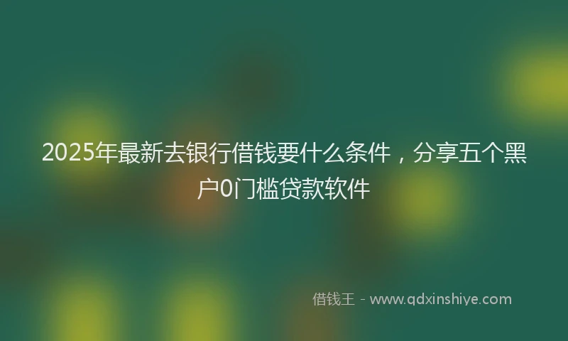 2025年最新去银行借钱要什么条件，分享五个黑户0门槛贷款软件