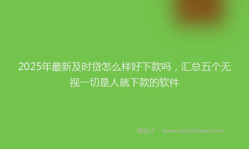 2025年最新及时贷怎么样好下款吗，汇总五个无视一切是人就下款的软件