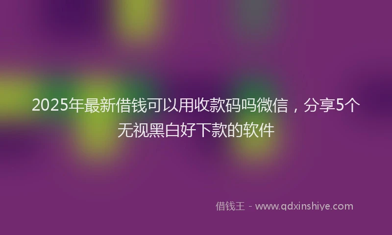 2025年最新借钱可以用收款码吗微信，分享5个无视黑白好下款的软件