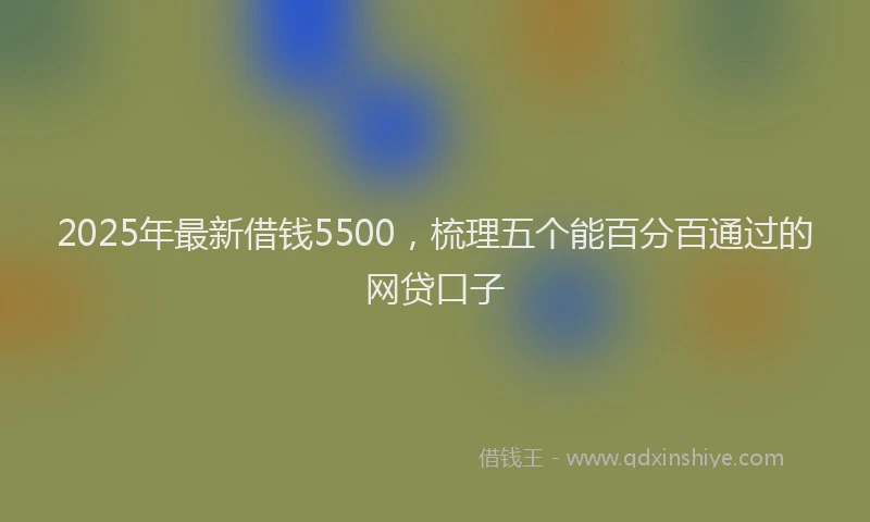 2025年最新借钱5500，梳理五个能百分百通过的网贷口子