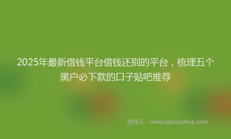 2025年最新借钱平台借钱还别的平台，梳理五个黑户必下款的口子贴吧推荐