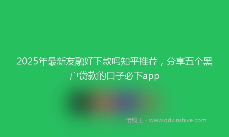 2025年最新友融好下款吗知乎推荐，分享五个黑户贷款的口子必下app