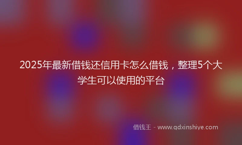 2025年最新借钱还信用卡怎么借钱，整理5个大学生可以使用的平台