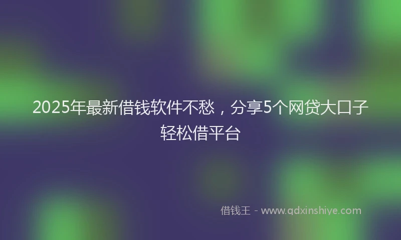 2025年最新借钱软件不愁，分享5个网贷大口子轻松借平台