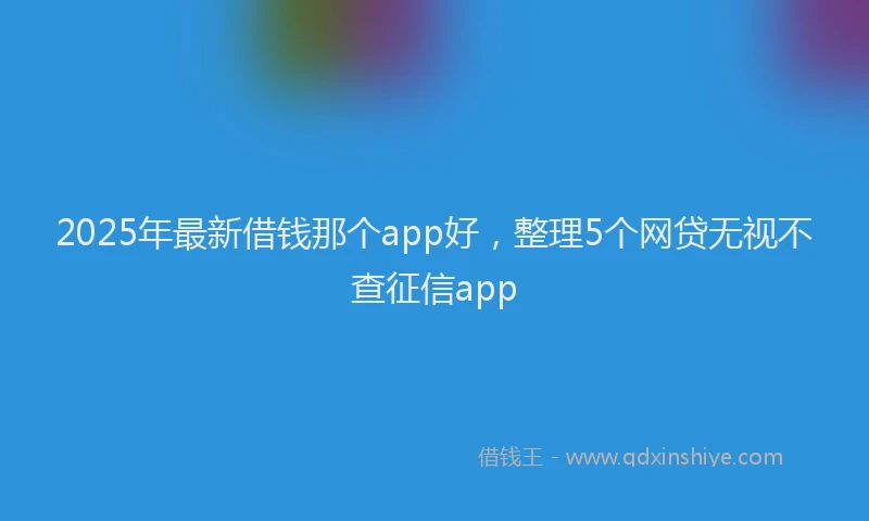 2025年最新借钱那个app好，整理5个网贷无视不查征信app
