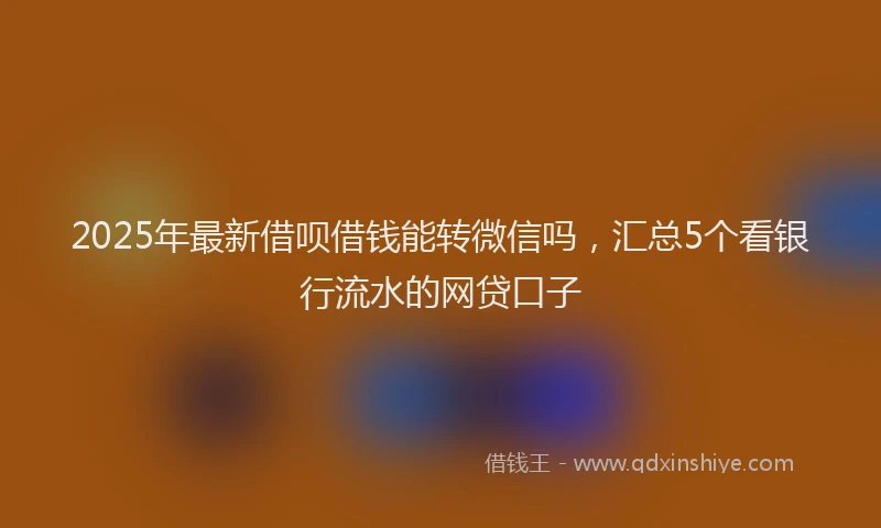 2025年最新借呗借钱能转微信吗，汇总5个看银行流水的网贷口子
