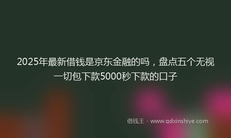 2025年最新借钱是京东金融的吗，盘点五个无视一切包下款5000秒下款的口子