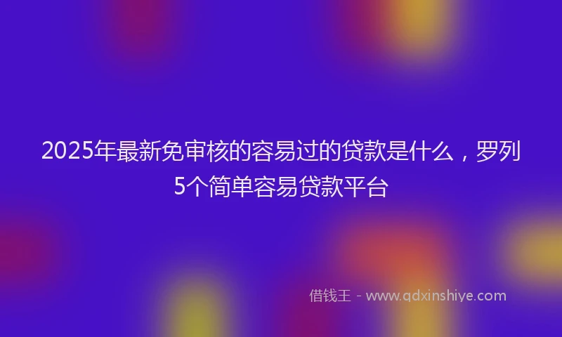 2025年最新免审核的容易过的贷款是什么，罗列5个简单容易贷款平台