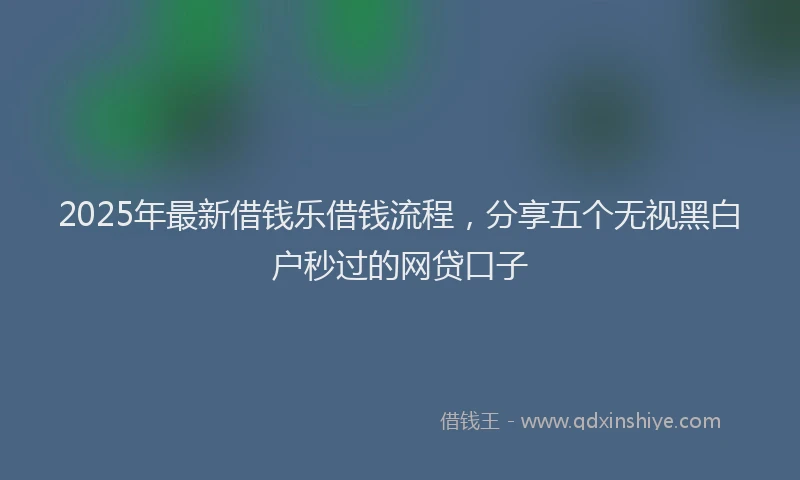 2025年最新借钱乐借钱流程，分享五个无视黑白户秒过的网贷口子
