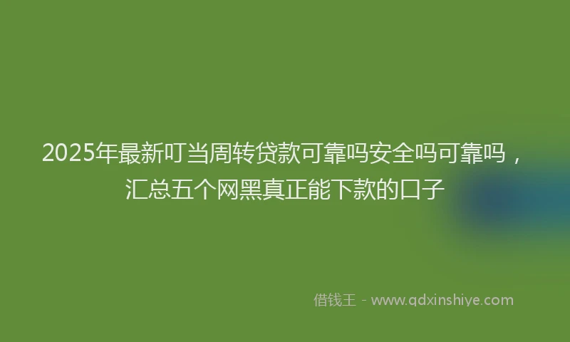 2025年最新叮当周转贷款可靠吗安全吗可靠吗，汇总五个网黑真正能下款的口子