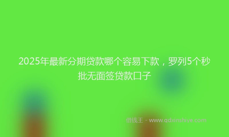 2025年最新分期贷款哪个容易下款，罗列5个秒批无面签贷款口子