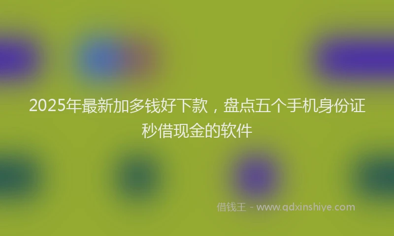 2025年最新加多钱好下款，盘点五个手机身份证秒借现金的软件
