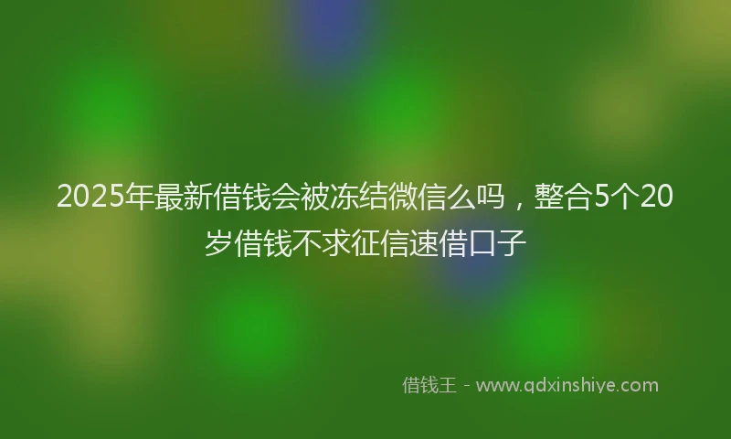 2025年最新借钱会被冻结微信么吗，整合5个20岁借钱不求征信速借口子