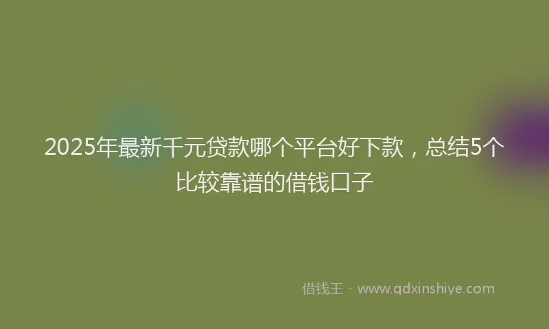 2025年最新千元贷款哪个平台好下款，总结5个比较靠谱的借钱口子
