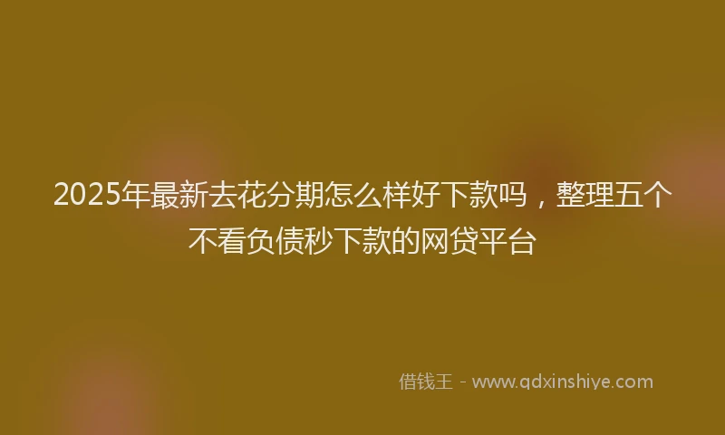 2025年最新去花分期怎么样好下款吗，整理五个不看负债秒下款的网贷平台