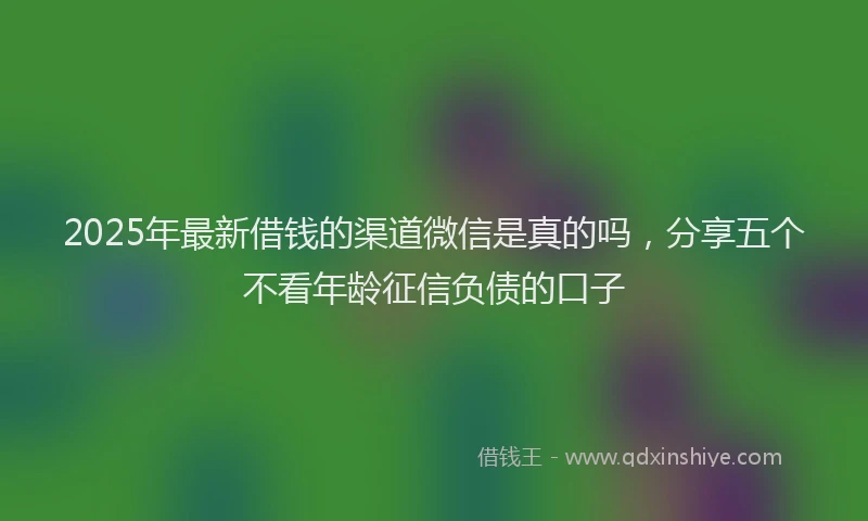 2025年最新借钱的渠道微信是真的吗，分享五个不看年龄征信负债的口子