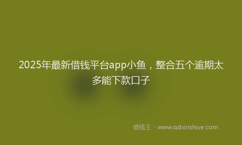 2025年最新借钱平台app小鱼，整合五个逾期太多能下款口子