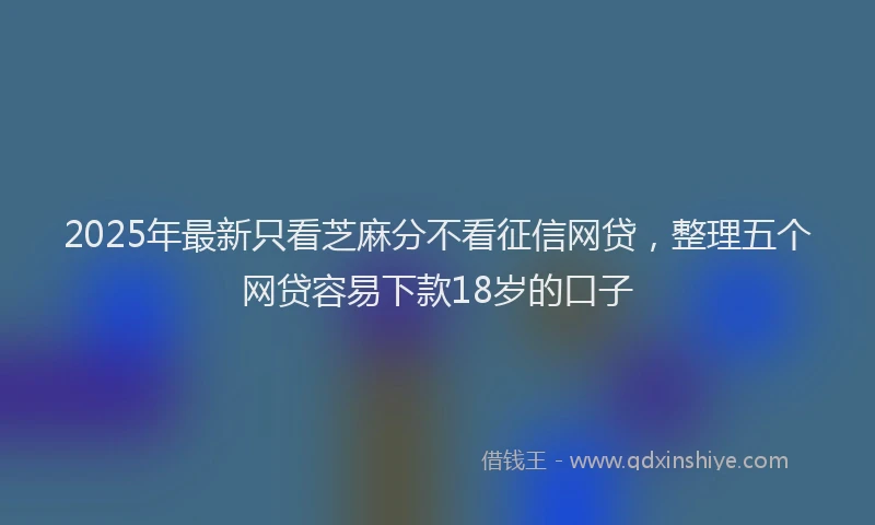 2025年最新只看芝麻分不看征信网贷，整理五个网贷容易下款18岁的口子