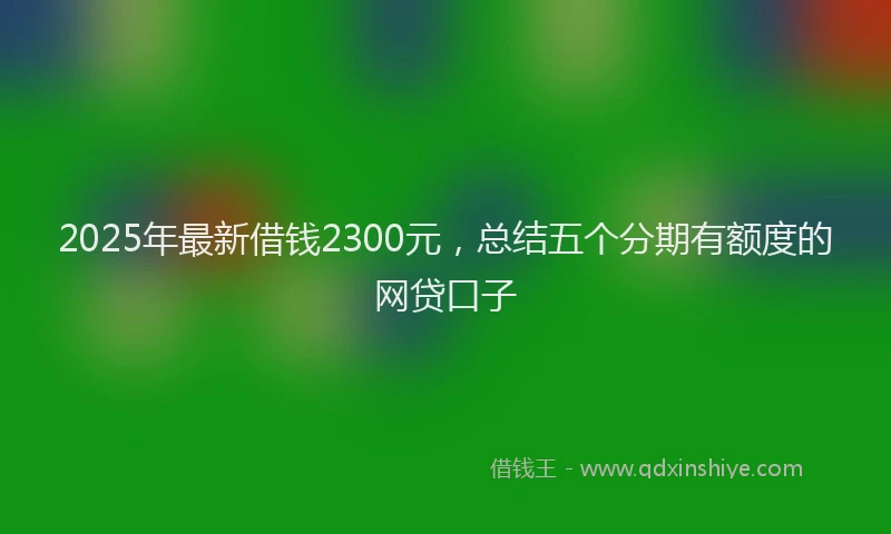 2025年最新借钱2300元，总结五个分期有额度的网贷口子