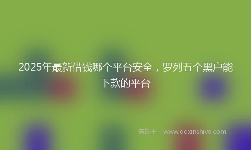 2025年最新借钱哪个平台安全，罗列五个黑户能下款的平台