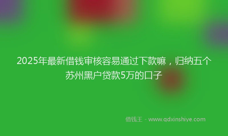 2025年最新借钱审核容易通过下款嘛，归纳五个苏州黑户贷款5万的口子