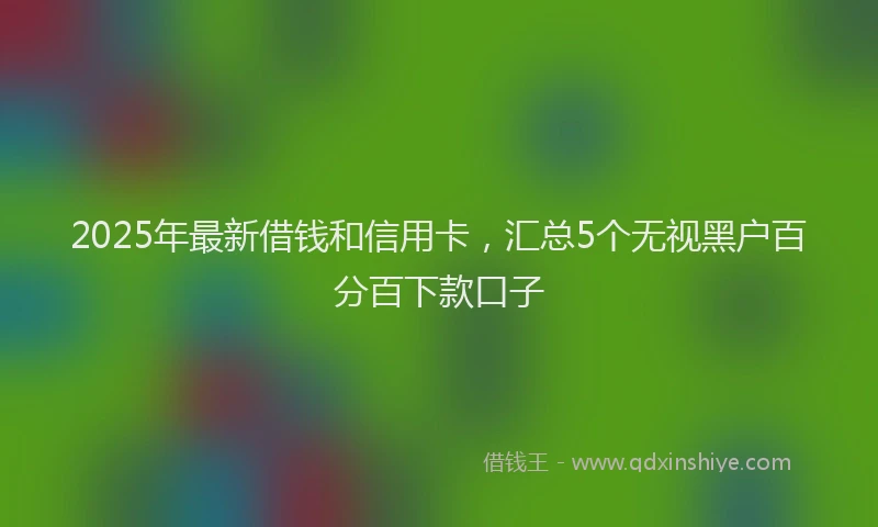 2025年最新借钱和信用卡，汇总5个无视黑户百分百下款口子