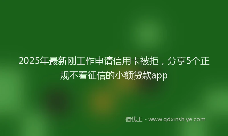 2025年最新刚工作申请信用卡被拒，分享5个正规不看征信的小额贷款app