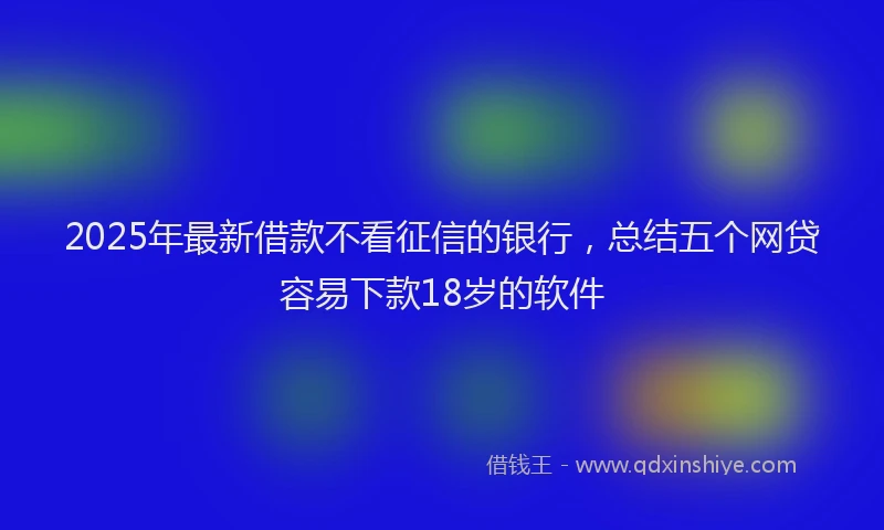 2025年最新借款不看征信的银行，总结五个网贷容易下款18岁的软件