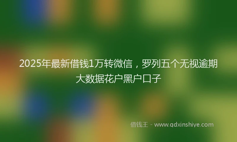 2025年最新借钱1万转微信，罗列五个无视逾期大数据花户黑户口子