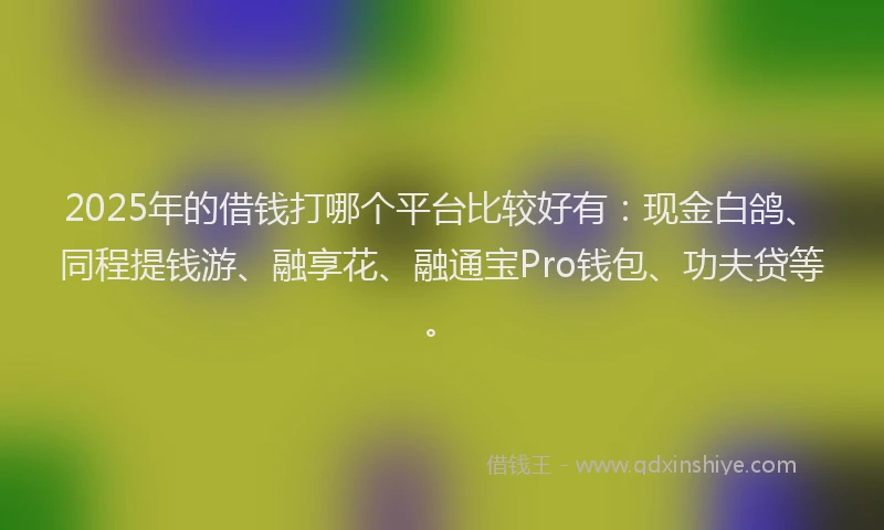 2025年的借钱打哪个平台比较好有：现金白鸽、同程提钱游、融享花、融通宝Pro钱包、功夫贷等。