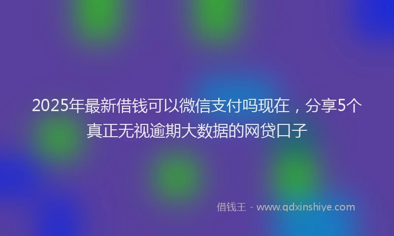 2025年最新借钱可以微信支付吗现在，分享5个真正无视逾期大数据的网贷口子