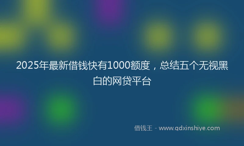 2025年最新借钱快有1000额度，总结五个无视黑白的网贷平台